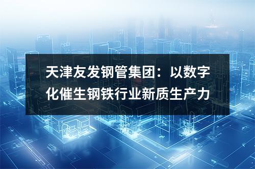 天津友发钢管集团：以数字化催生钢铁行业新质生产力